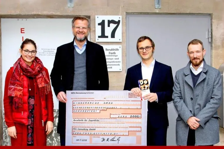 Bild: Weihnachtspende der PPV Consulting GmbH an die Arche gGmbH, Fürth