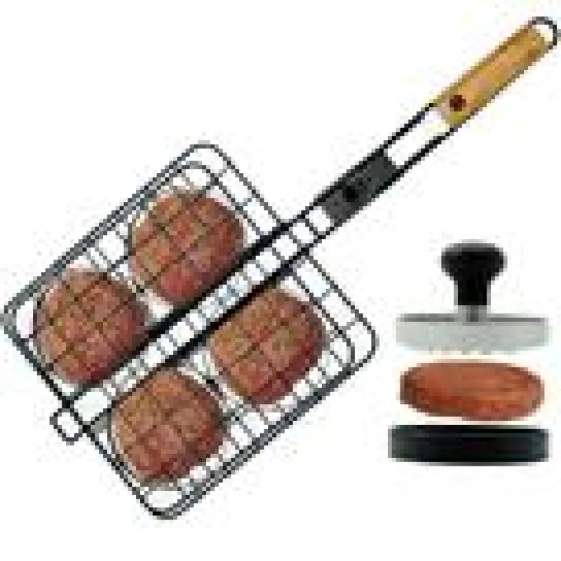 BBQ Hamburgerpresse & Bamboo Hamburgerbräter