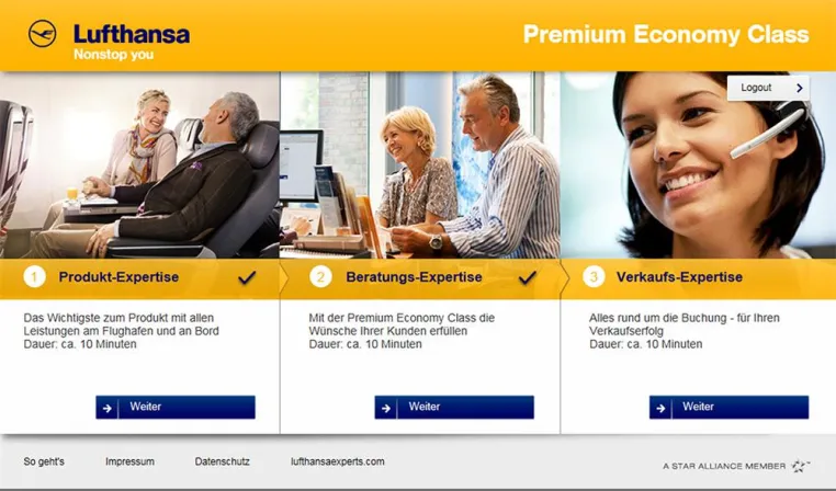 Bild: Reisebüros machen sich mit M.I.T Lernprogramm für die neue Lufthansa Premium Economy fit