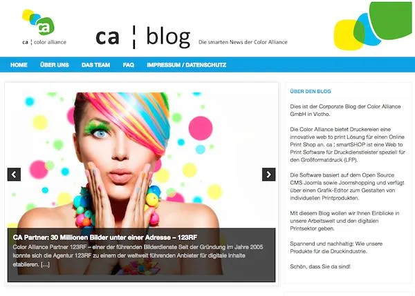 Bild: Web-to-Print Lösungsanbieter Color Alliance jetzt mit eigenem Corporate Blog.