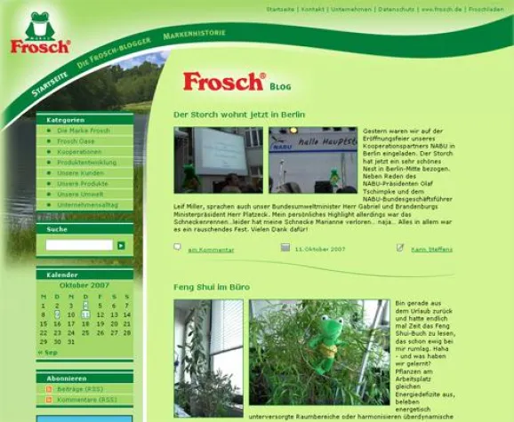 Bild: Jetzt bloggt auch der FROSCH