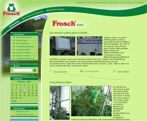 Bild: Jetzt bloggt auch der FROSCH