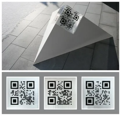 Bild: Drei QR-Codes in einem 3D-QR-Code vereint
