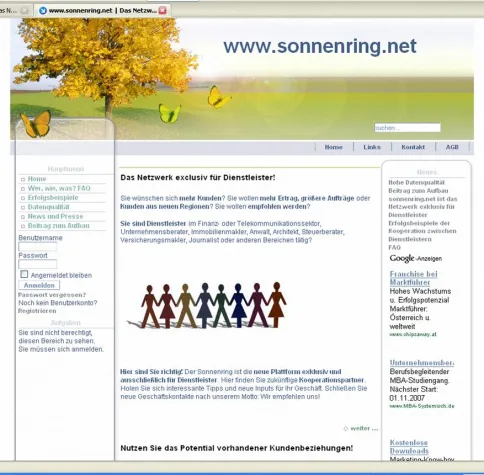 sonnenring.net – ein Web 2.0 – Business Club – und mehr Bild: sonnenring.net – ein Web 2.0 – Business Club – und mehr
