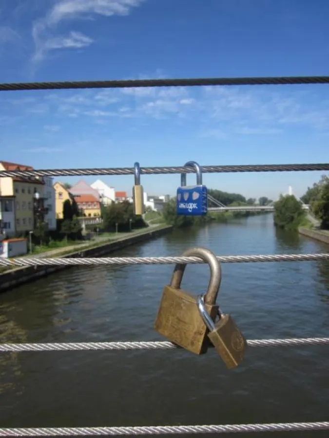 Liebesschlösser an der Bamberger Kettenbrücke