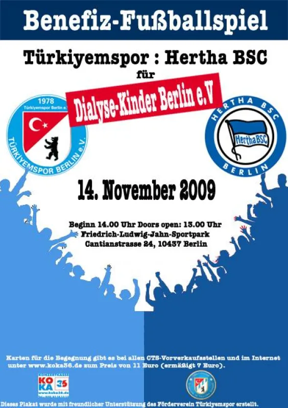 Plakat zum Benefiz-Spiel Türkiyemspor vs. Hertha BSC