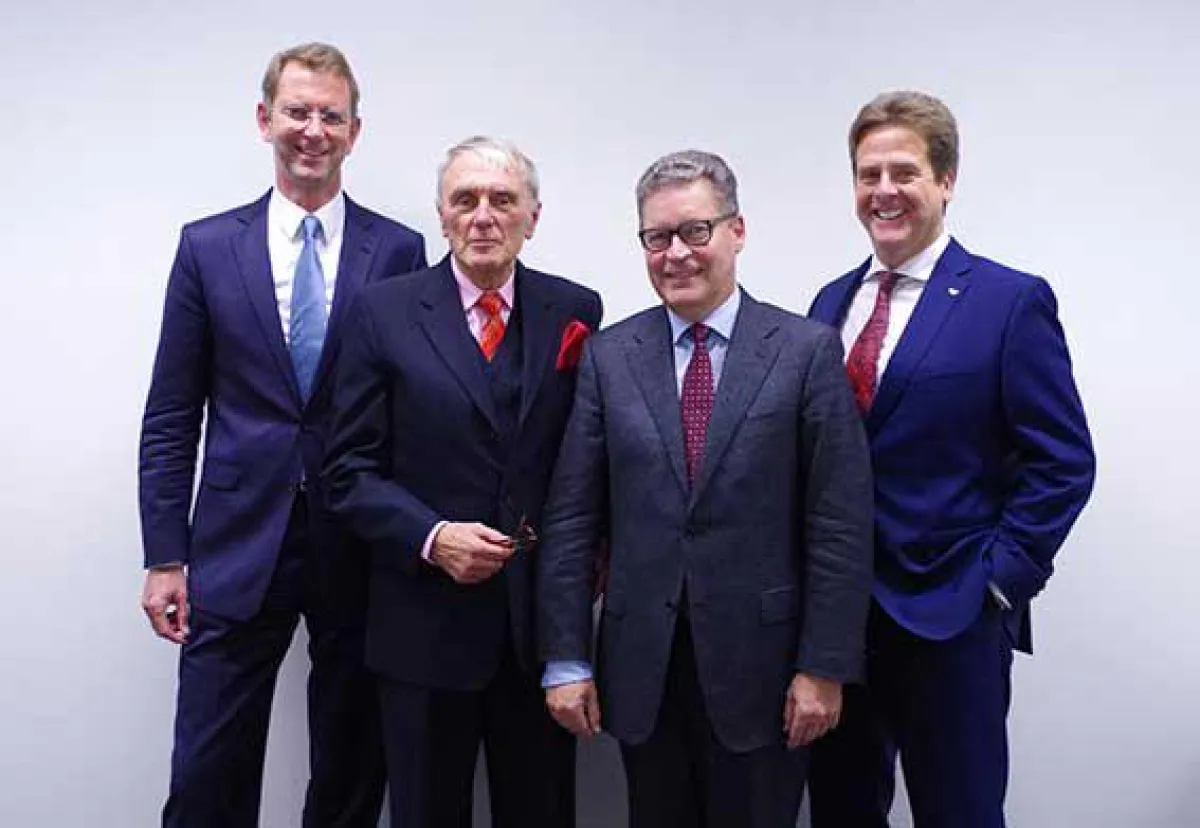 Von links nach rechts Professor Schuh, Dipl.-Kfm. Prym, Dipl.-Ing. Kufferath-Kaßner, Professor Stich