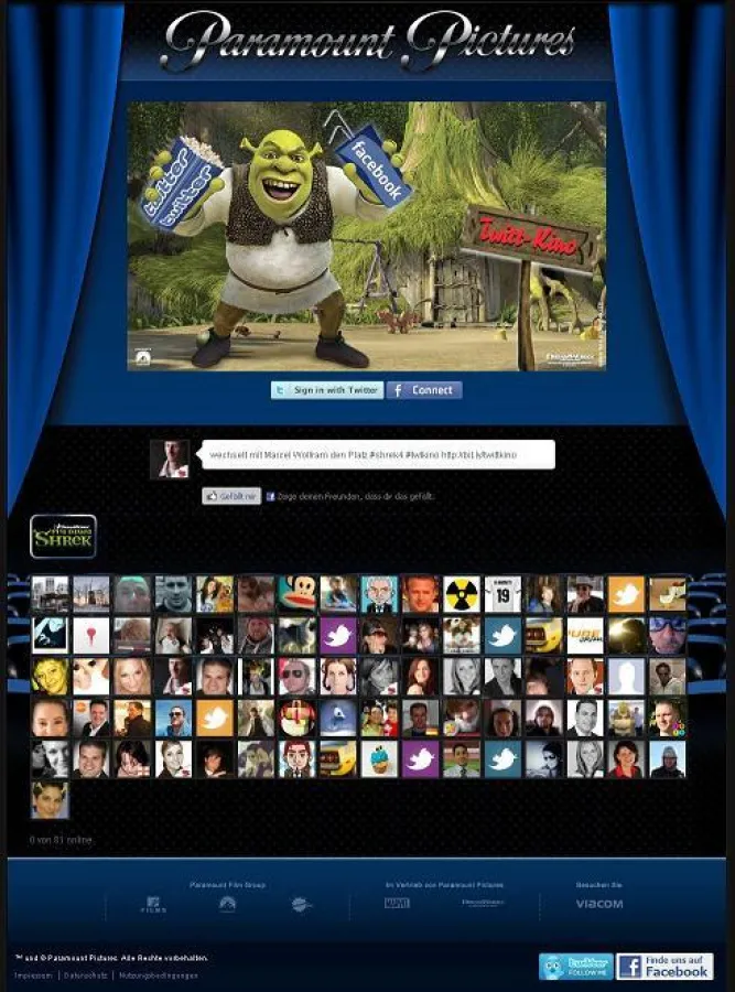 Twittkino ? virtuelles Kino im Internet von Paramount