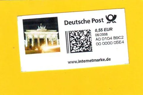 Artikel Internetmarke der Deutschen Post auf Homepage eingestellt Bild: Artikel Internetmarke der Deutschen Post auf Homepage eingestellt