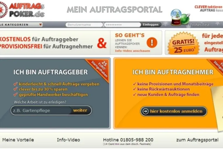 Bild: Auftragspoker.de - Aufträge von Jedermann für Jedermann