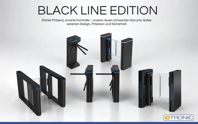 Bild: Neu von iDTRONIC: Security Gates Black Line Edition – Stilvolle Sicherheit für moderne Zutrittslösungen