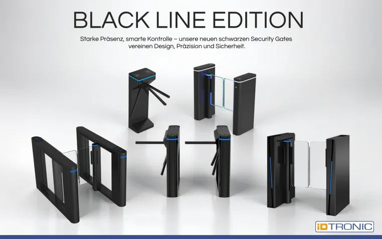 Bild: Neu von iDTRONIC: Security Gates Black Line Edition – Stilvolle Sicherheit für moderne Zutrittslösungen