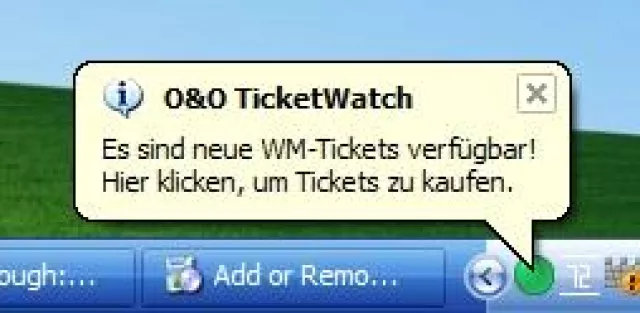 O&O TicketWatch 1.0: WM-Fußball-Tickets in letzter Sekunde Bild: O&O TicketWatch 1.0: WM-Fußball-Tickets in letzter Sekunde