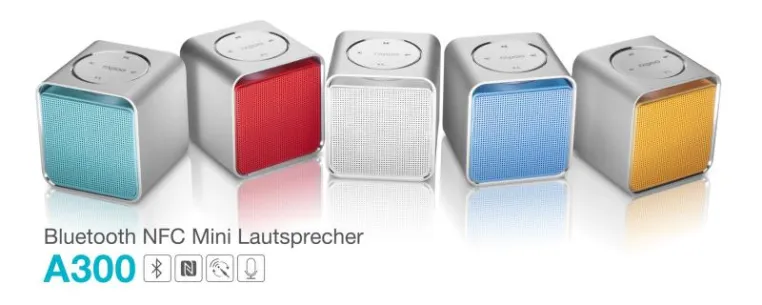 Bild: Wer hat den Kleinsten: Der neue Rapoo A300 Bluetooth NFC Mini Lautsprecher zeigt wahre Größe