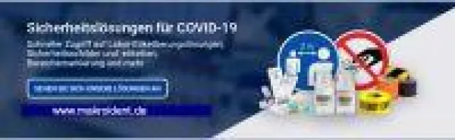 Bild: Coronavirus-Schutz: Kennzeichnungen, Absperrungen, Schutzmasken etc.