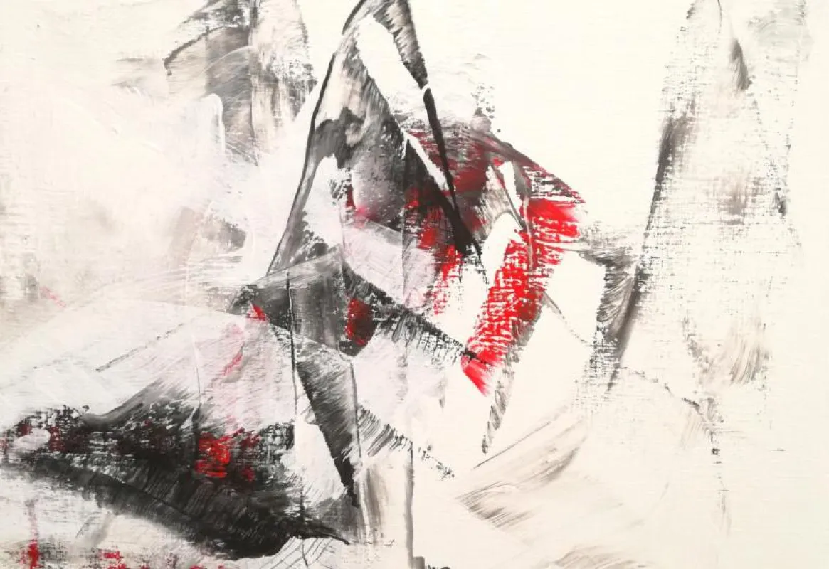 Vania Petkova o.T. (Req. III) 2017 50 cm x 60 cm Tusche, Acryl und Lack auf Leinwand ©Vania Petkova