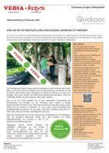 Bild: VEDIA hat mit der Paketzustellung durch Quickpac 100'000 mal co2 eingespart