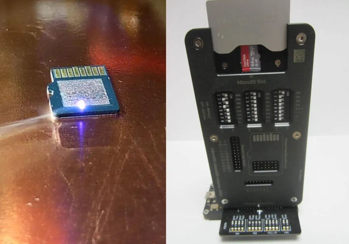 Laser Lackentfernung und Ausleseadapter füe micro SD Speicherkarten