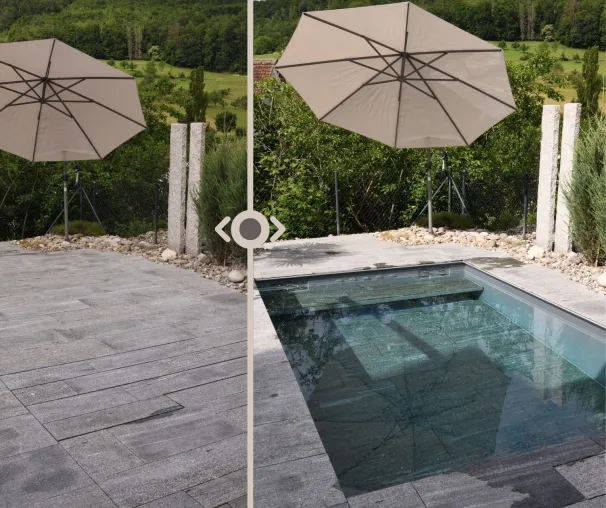 Magic Floor Swim Spa: Pool, Whirlpool und Terrasse in einem Bild: Magic Floor Swim Spa: Pool, Whirlpool und Terrasse in einem