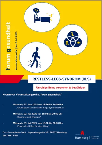 Bild: Vortragsreihe zu RLS in Hamburg, Teil 1: "Grundlagen zum Restless-Legs-Syndrom"