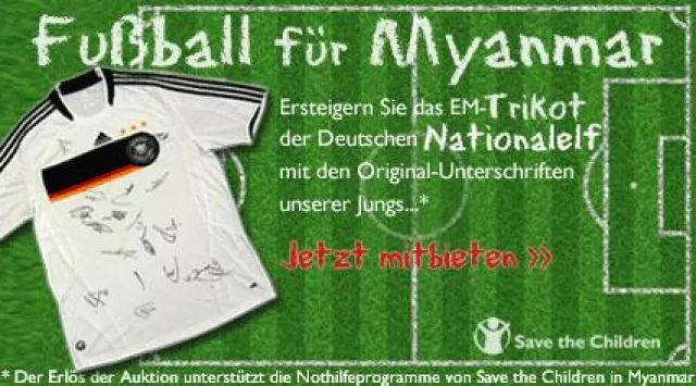 Bild: Save the Children versteigert signiertes EM-Trikot der Nationalelf für Kinderhilfsprogramme