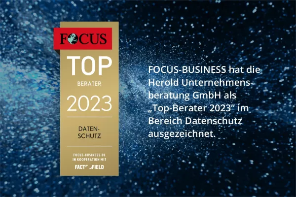 Bild: Herold Unternehmensberatung von FOCUS-BUSINESS als "Top-Berater 2023" ausgezeichnet