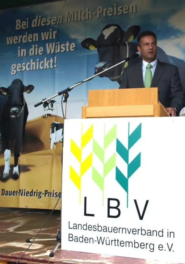 Der baden-württembergische Landwirtschaftsminister Peter Hauk MdL setzte sich für die Landwirte ein.