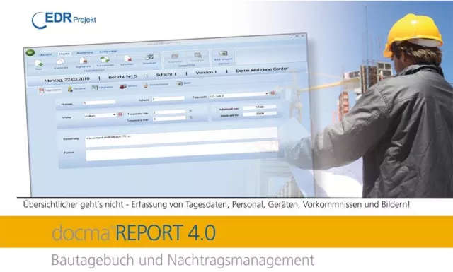 Bild: Bautagebuch-Software docma REPORT - Bauprojekte perfekt dokumentieren