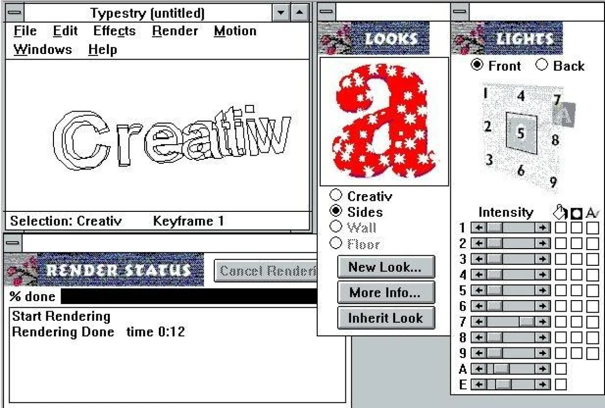 Softwareoberfläche Pixar Typestry