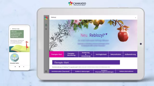 Bild: Die CANKADO Companion-APP: eine für Arzneimittel optimierte, digitale Anwendung für Pharmaunternehmen
