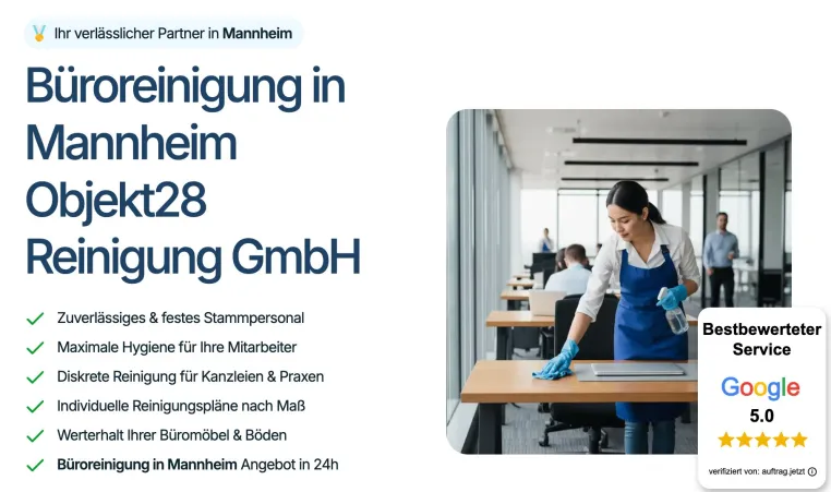 Bild: Arbeitsstättenverordnung: Büroreinigung in Mannheim als Compliance-Pflicht für Arbeitgeber