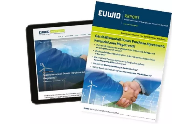 Bild: EUWID-Report & Dossier „Geschäftsmodell Power Purchase Agreements (PPA): Potenzial zum Megatrend?"