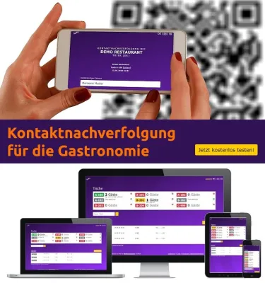 Bild: Neue Online-Lösung zur Corona-Kontakterfassung, z.B. für Gastronomen