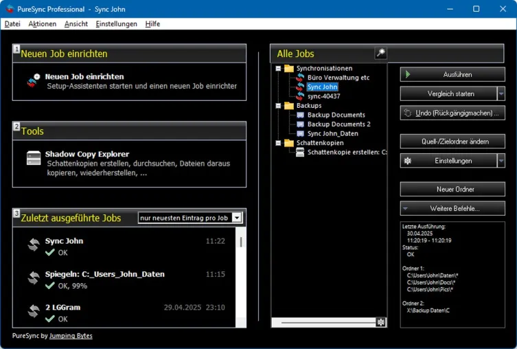 Jumping Bytes veröffentlicht PureSync 8.0 Bild: Jumping Bytes veröffentlicht PureSync 8.0