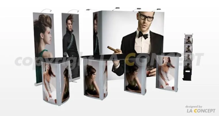 Bild: Mobile Präsentationssysteme für die Fachmesse hair & style management