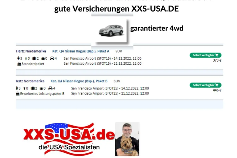 Mietwagenpreisvergleich 1 USA Experte gegen 3 Online Portale / Kalifornien Dezember 2022 Bild: Mietwagenpreisvergleich 1 USA Experte gegen 3 Online Portale / Kalifornien Dezember 2022