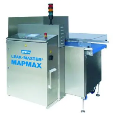Bild: 100% Qualitätskontrolle – Inline-Dichtheitsprüfung von MAP Verpackungen. WITT auf der IFFA 2010