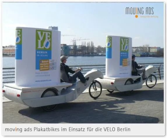 Bild: moving ads auf der VELO Berlin
