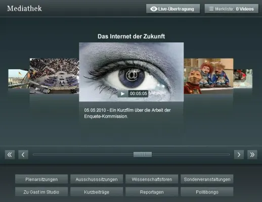 Bild: Parlamentsfernsehen startet Mediathek