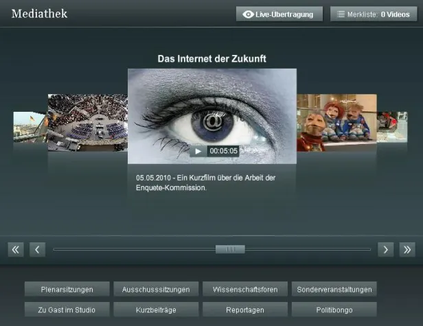 Bild: Parlamentsfernsehen startet Mediathek