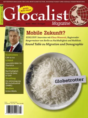 Bild: Glocalist Magazine Heft Mai - Thema "Mobile Zukunft" und Interview mit Klaus Wowereit