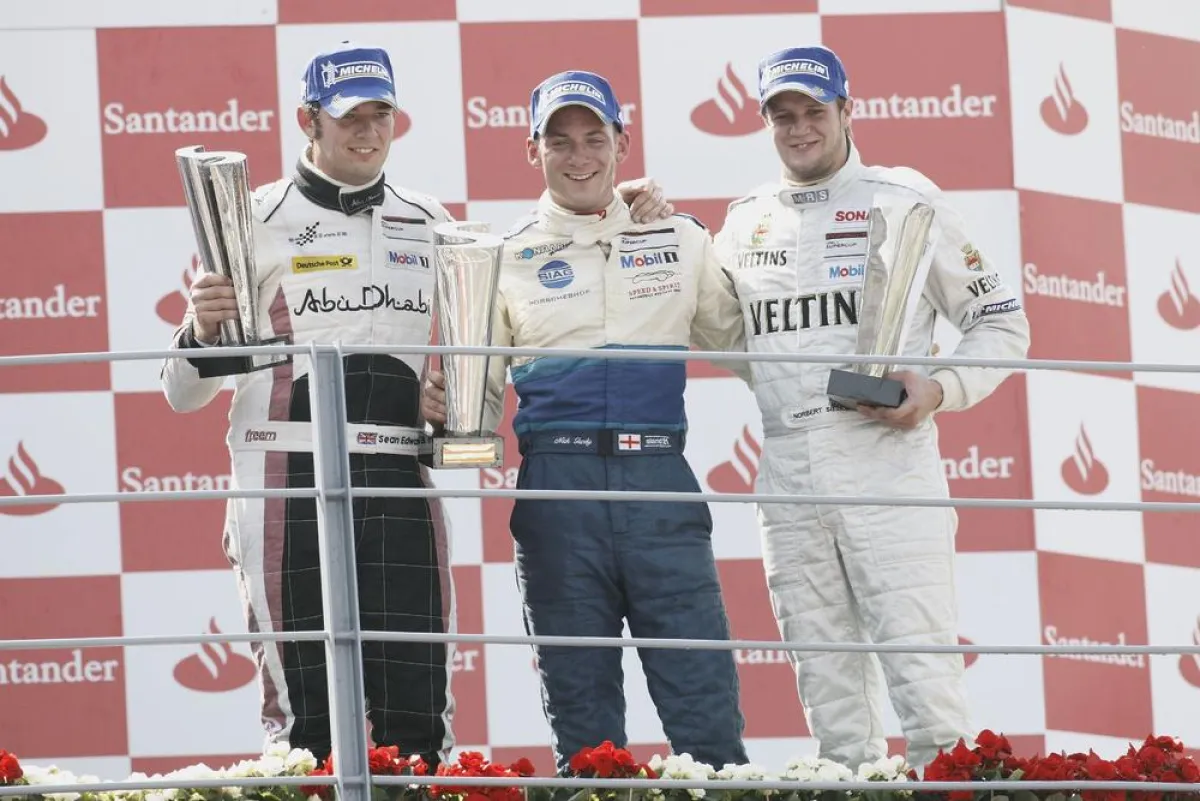 Sean Edwards auf dem Podium in Monza