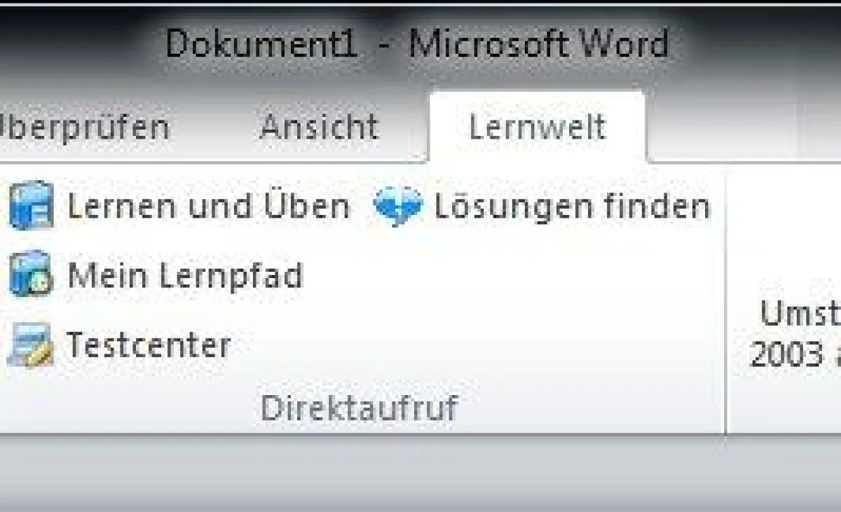 Die soluzione Lernwelt: integriert in Office 2010
