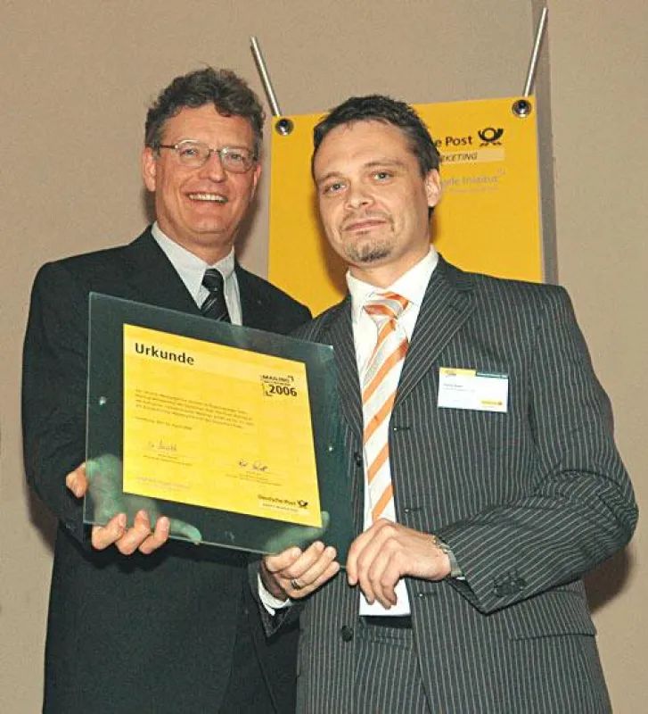 Thomas Poremba und Daniel Huke bei der Preisverleihung in Hamburg