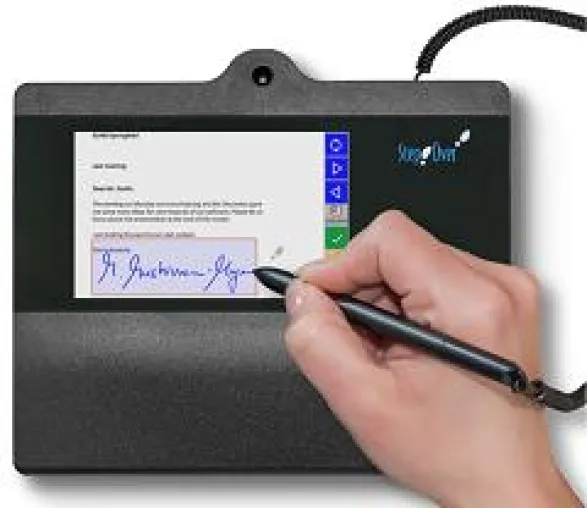 Das neue StepOver Unterschriftenpad duraSign Pad Brilliance Bild: Das neue StepOver Unterschriftenpad duraSign Pad Brilliance