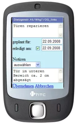 Bild: Servicepläne auf dem Hausmeisterhandy