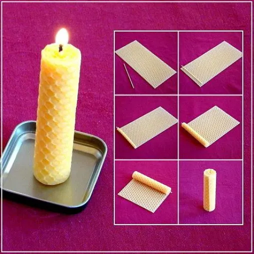 Bild: Kunden-Weihnachtsgeschenke - Außergewöhnliche Weihnachtskarte mit Weihnachtskerze aus Bienenwachs