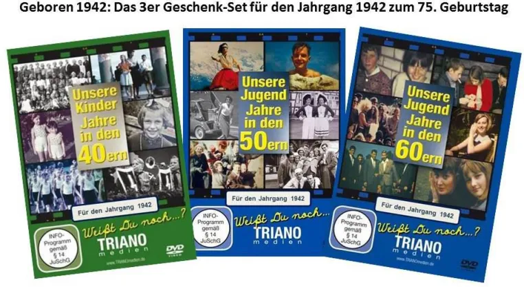 Bild: Zum 75. Geburtstag: Da waren wir noch jung + aktiv! => Neue Geschenkidee für nette Menschen vom Jahrgang 1942