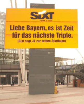 Bild: Sixt unterstützt den Bau der dritten Start- und Landebahn am Flughafen München