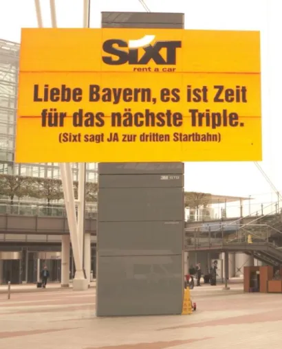Bild: Sixt unterstützt den Bau der dritten Start- und Landebahn am Flughafen München